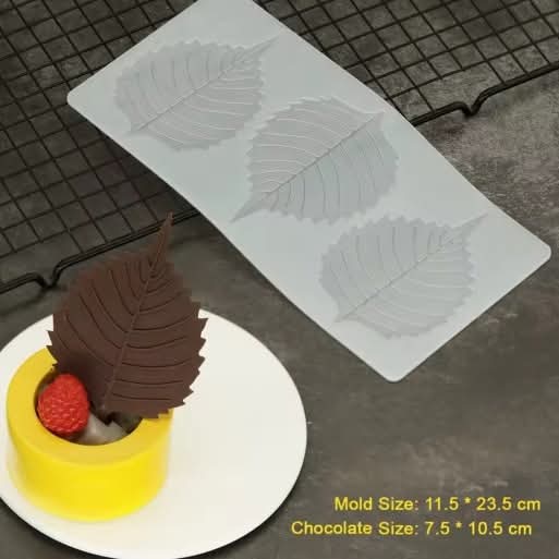 বট পাতা সাদা সিলিকন চকলেট মোল্ড। leaf white silicon chocolate mold