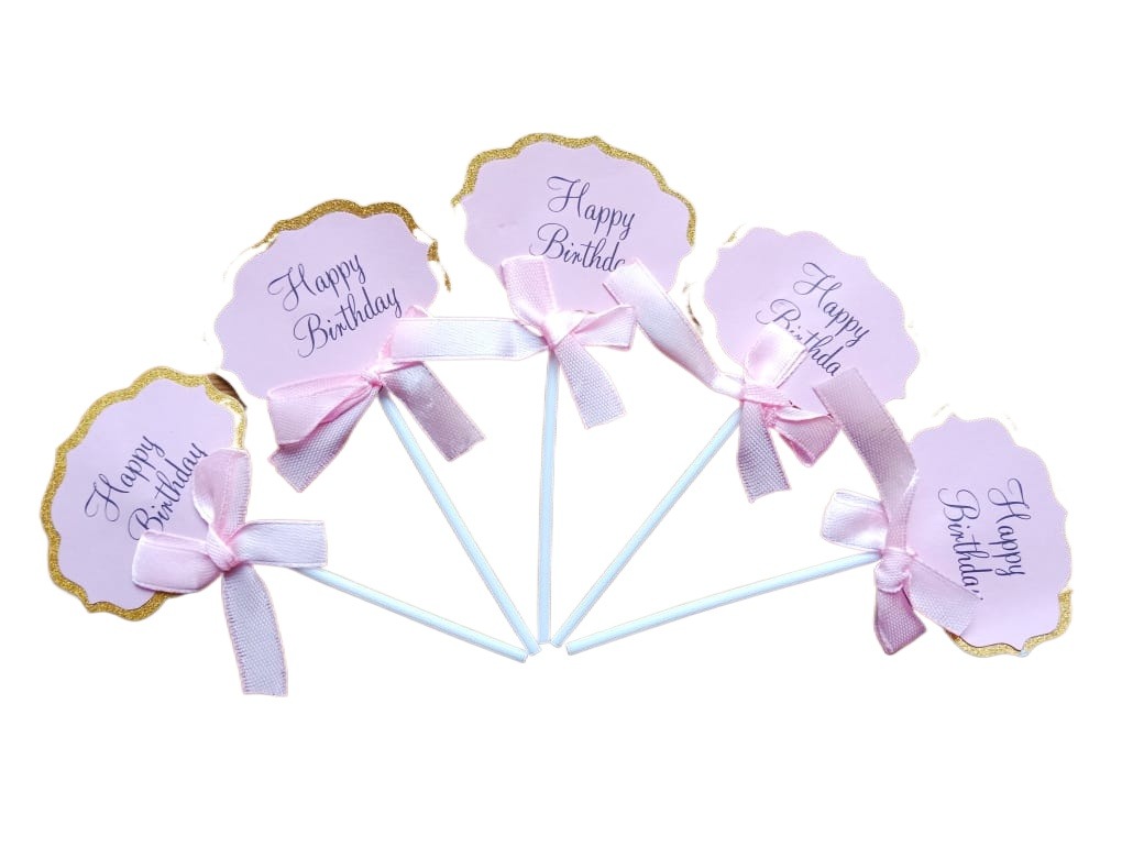 ৫পিছ হ্যাপি বার্থডে টপার / 5 peice hbd toper