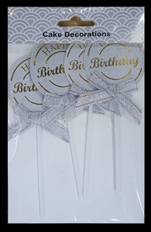 ৪পিছ হ্যাপি বার্থডে টপার / hbd toper 4 piece set